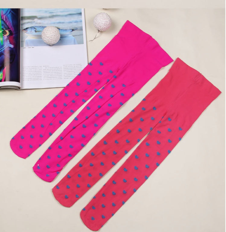 Love Polka Dot Candy Color Velvet Pantyhose