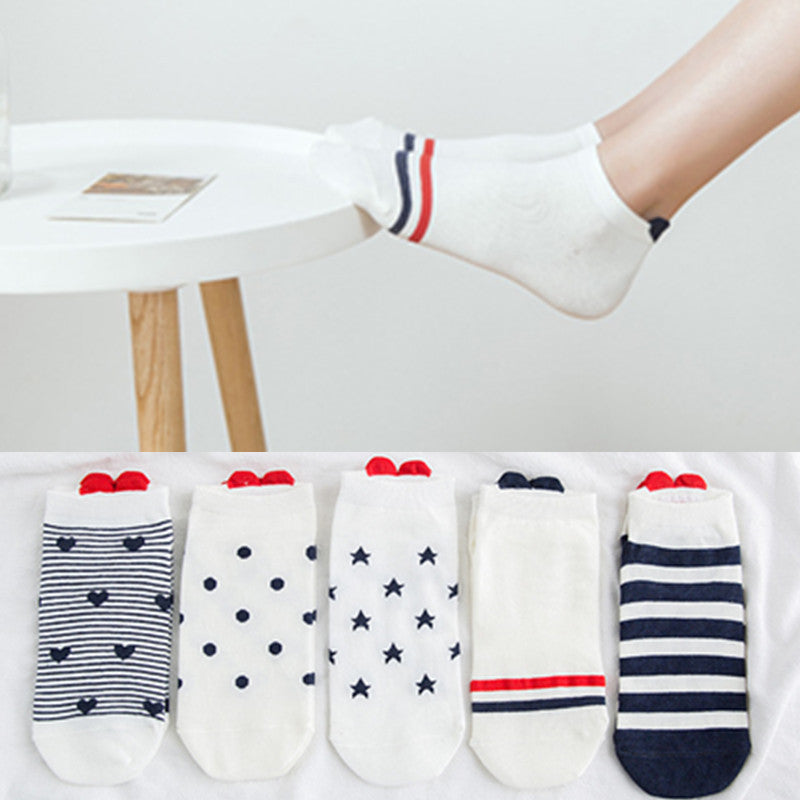 Women's Socks Cotton Heel With Hearts Low Top Invisible Short Tube Breathable Cute Japanese Style Wholesale