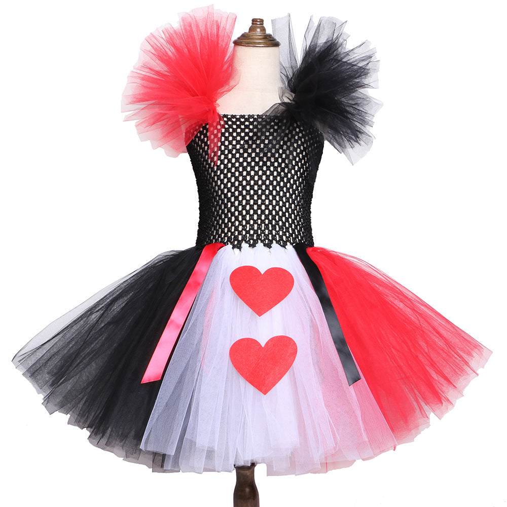 Queen of Hearts tutu skirt children's mesh tutu skirt