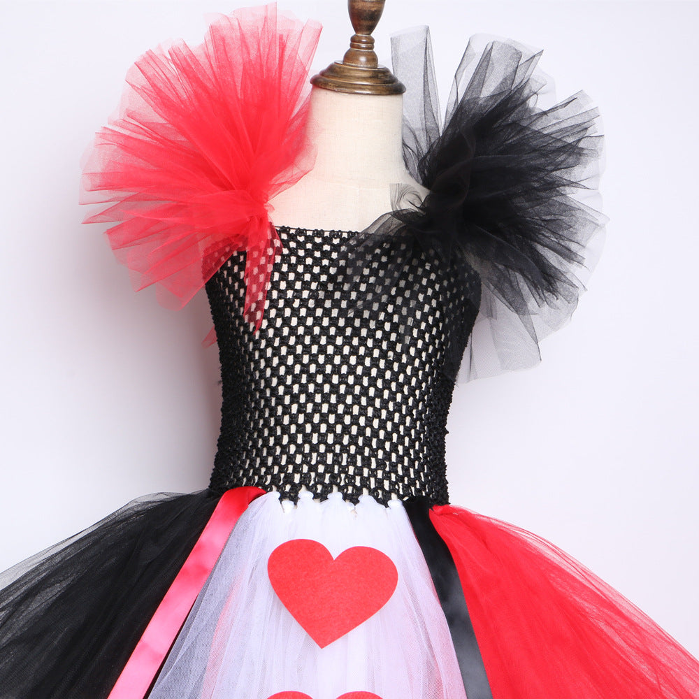 Queen of Hearts tutu skirt children's mesh tutu skirt